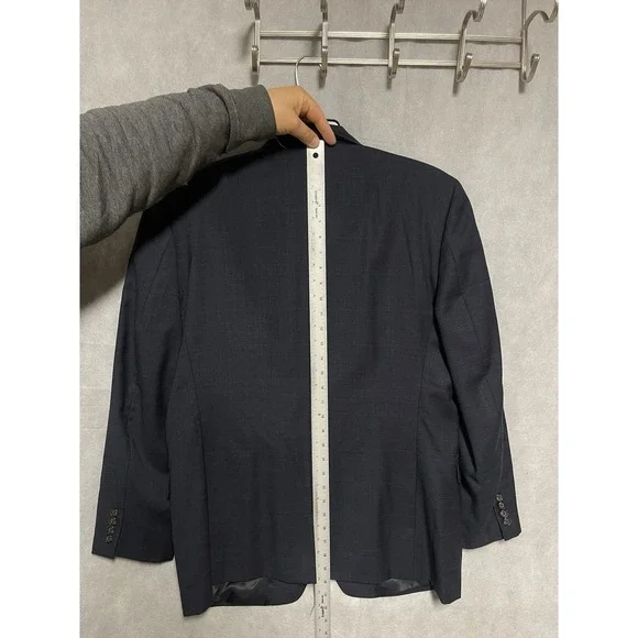 Ralph Lauren Suit Men 42R Blue Windowpane Plaid 2B Wool Academia W36X31L Luxury - Picture 5 of 16